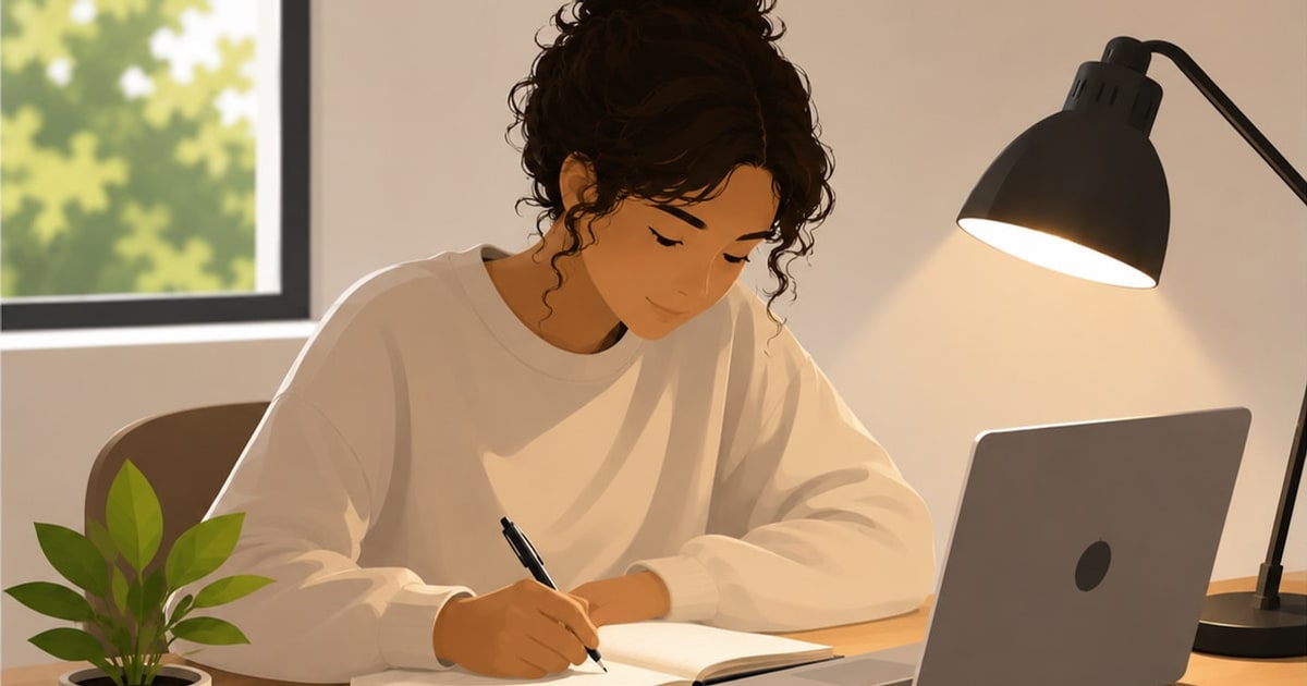 Student studying
